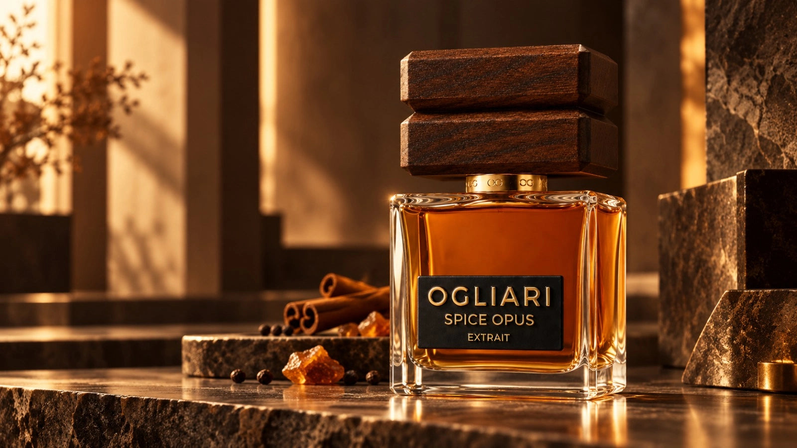 Perfume Ogliari Spice Opus com matérias-primas